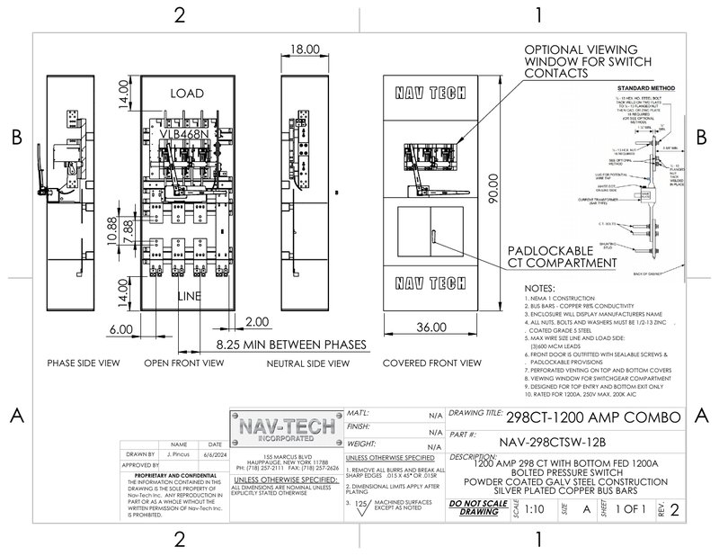 298CT COMBO-1200 Bottom Fed --EXTERNAL drawing